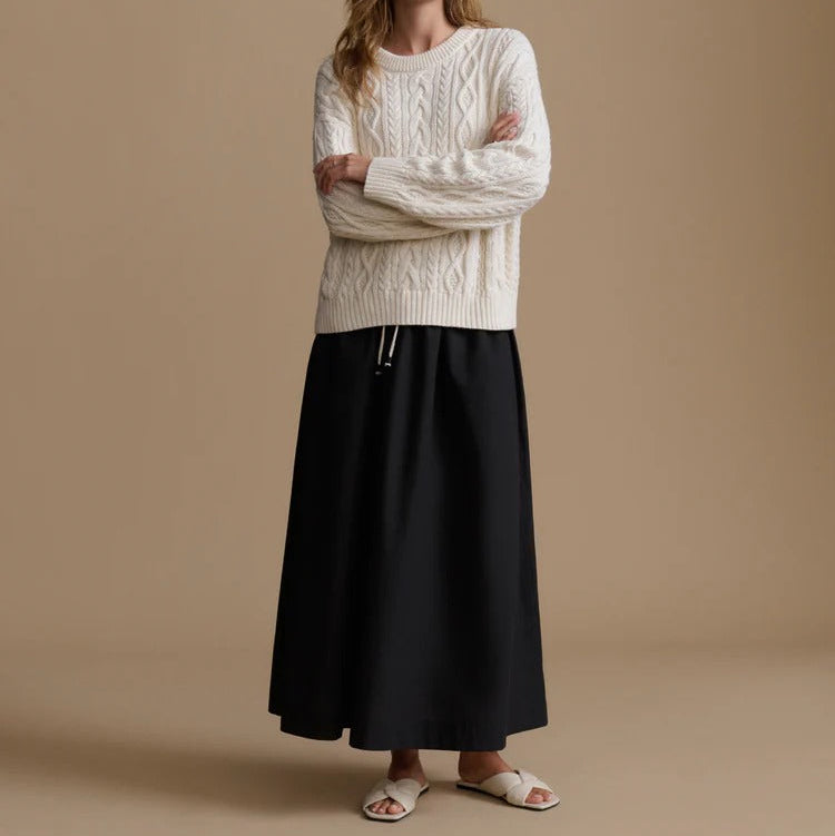 Cropped Cable Knit Sweater