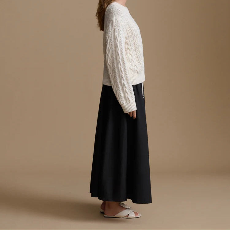 Cropped Cable Knit Sweater