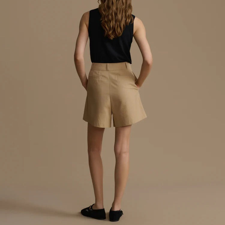 High Waisted Pleated Casual Tailored Shorts