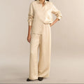 Tencel Shirt And Wide Leg Trousers Two Piece Set
