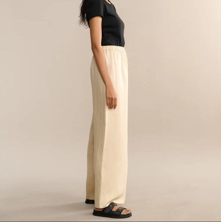Tencel Shirt And Wide Leg Trousers Two Piece Set