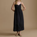 V Neck Cut Out Embroidered Camisole Midi Dress