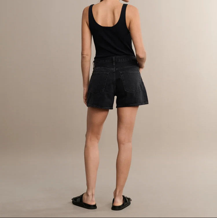 Washed Hhigh Waisted Denim Shorts
